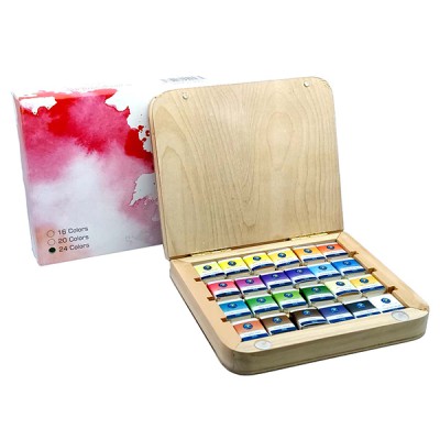 آبرنگ رایمون 24 رنگ جعبه چوبی