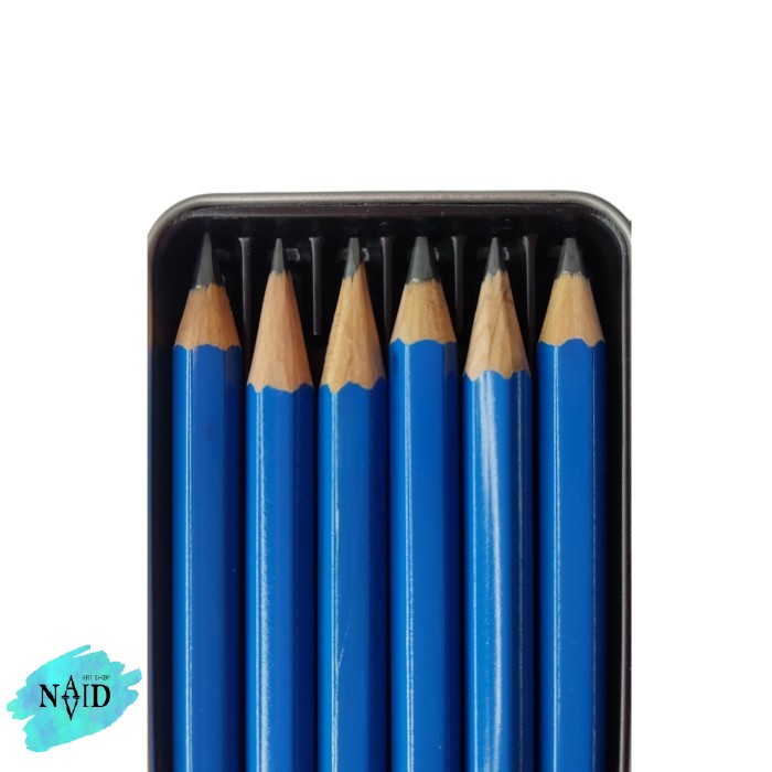 مداد طراحی استدلر لوموگراف آبی ست 6 عددی جعبه فلزی